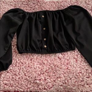 Black cropped off the shoulder